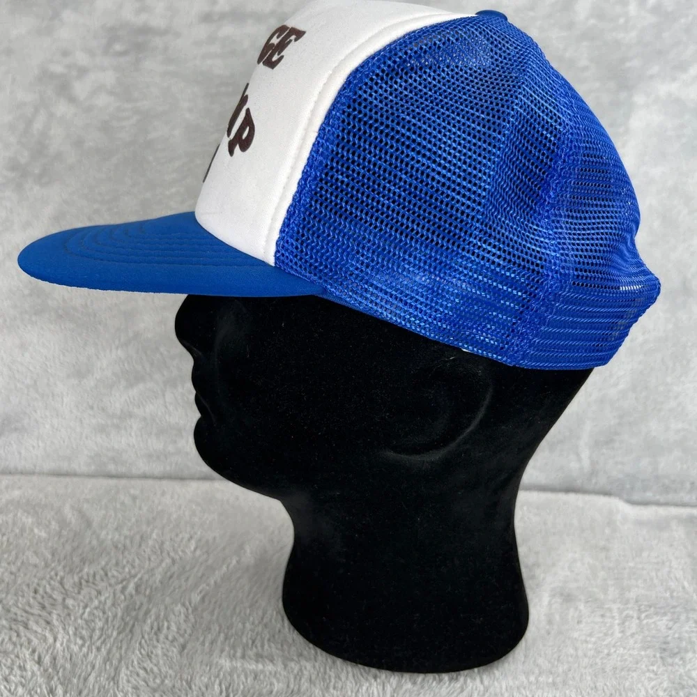 Vintage 1983 Fudge Champ Trucker Hat Large Blue Mesh Snapback Sportcap Retro
